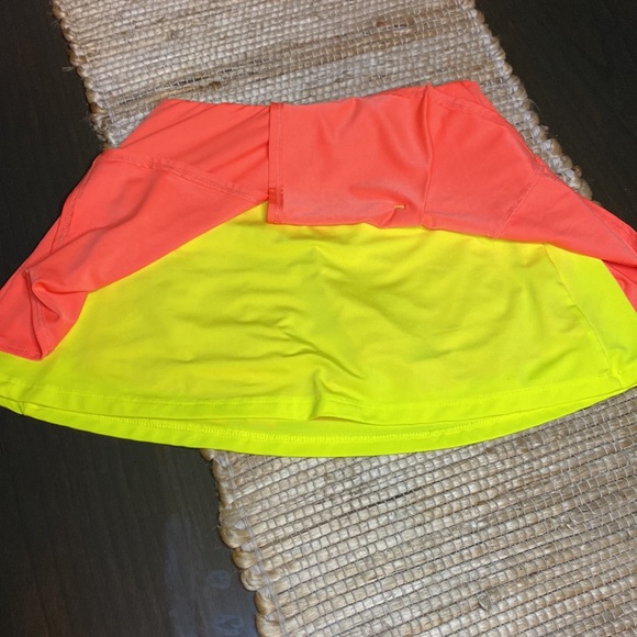 Lucky in Love neon Tangerine & Yellow Tennis Golf Sport Skort Size 0/2 - Picture 2 of 9